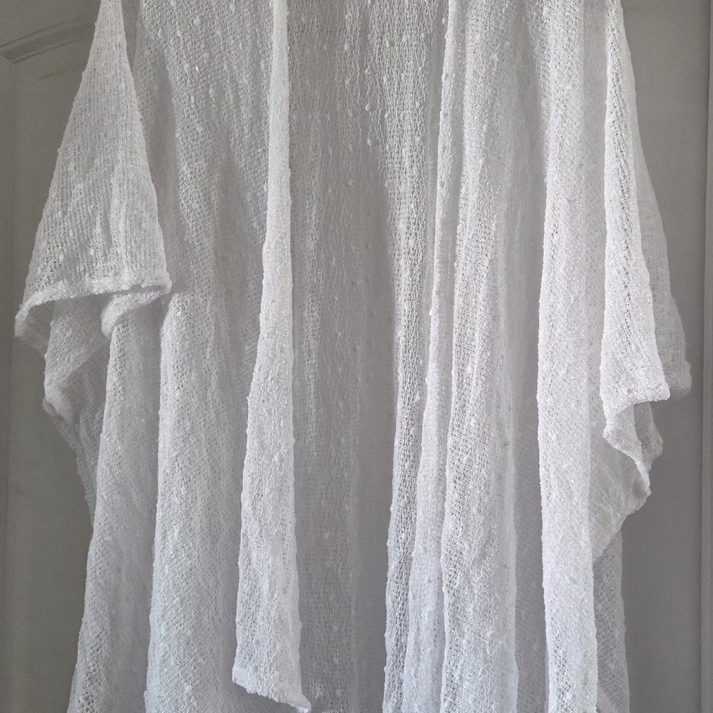 Cato White Lightweight Open Knit Tunic